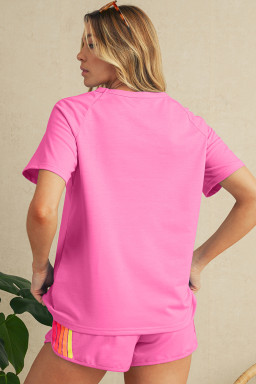 Bonbon Colorful Striped Casual Tee