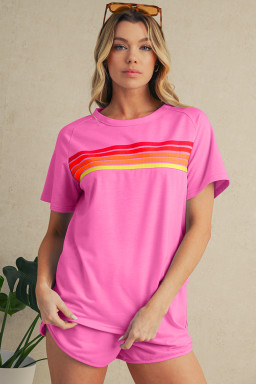 Bonbon Colorful Striped Casual Tee