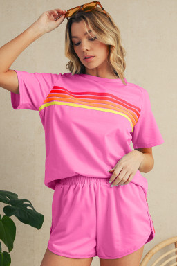 Bonbon Colorful Striped Casual Tee