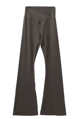 Dark Grey V Shape High Waist Flared Leggings