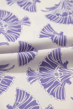 Sky Blue Abstract Print Collared Mini Dress