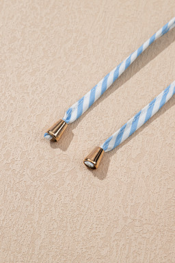 Sky Blue Floral Contrast Edge Ruffle Sleeve Tie Neck Mini Dress