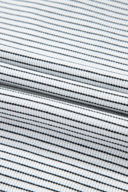 White Striped Criss Cross Back Side Slits Slim Fit Sleeveless Dress