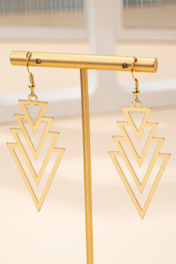 Gold Hollow Out Geometric Drop Earrings