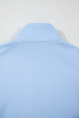 Beau Blue Solid Ribbed Short Sleeve Tee and Shorts Set