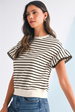 wholesale black striped tops