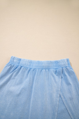 Myosotis Mineral Wash Sleeveless Top and Split Skort Set