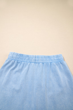 Myosotis Mineral Wash Sleeveless Top and Split Skort Set
