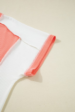 Carrot Twist Rib Colorblock Plus Size Top