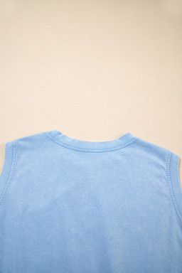 Myosotis Mineral Wash Sleeveless Top and Split Skort Set