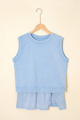 Myosotis Mineral Wash Sleeveless Top and Split Skort Set