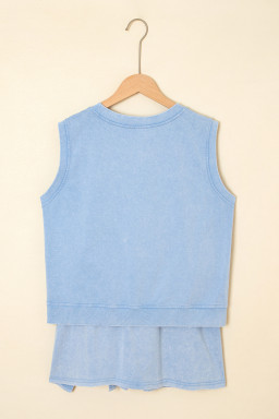 Myosotis Mineral Wash Sleeveless Top and Split Skort Set