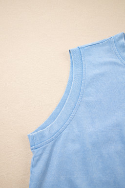 Myosotis Mineral Wash Sleeveless Top and Split Skort Set