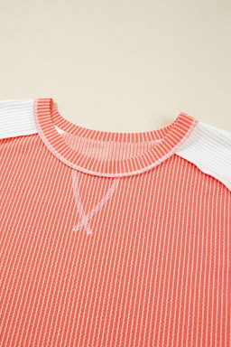 Carrot Twist Rib Colorblock Plus Size Top