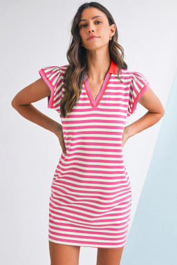 pink striped dresses whole sale
