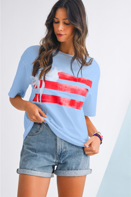 Myosotis Flag Bow Graphic Crewneck Tee