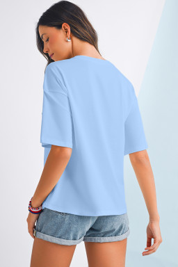 Myosotis Flag Bow Graphic Crewneck Tee