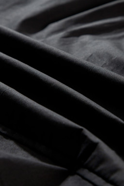Black Solid Color Puff Sleeve Stylish Collared Shirt