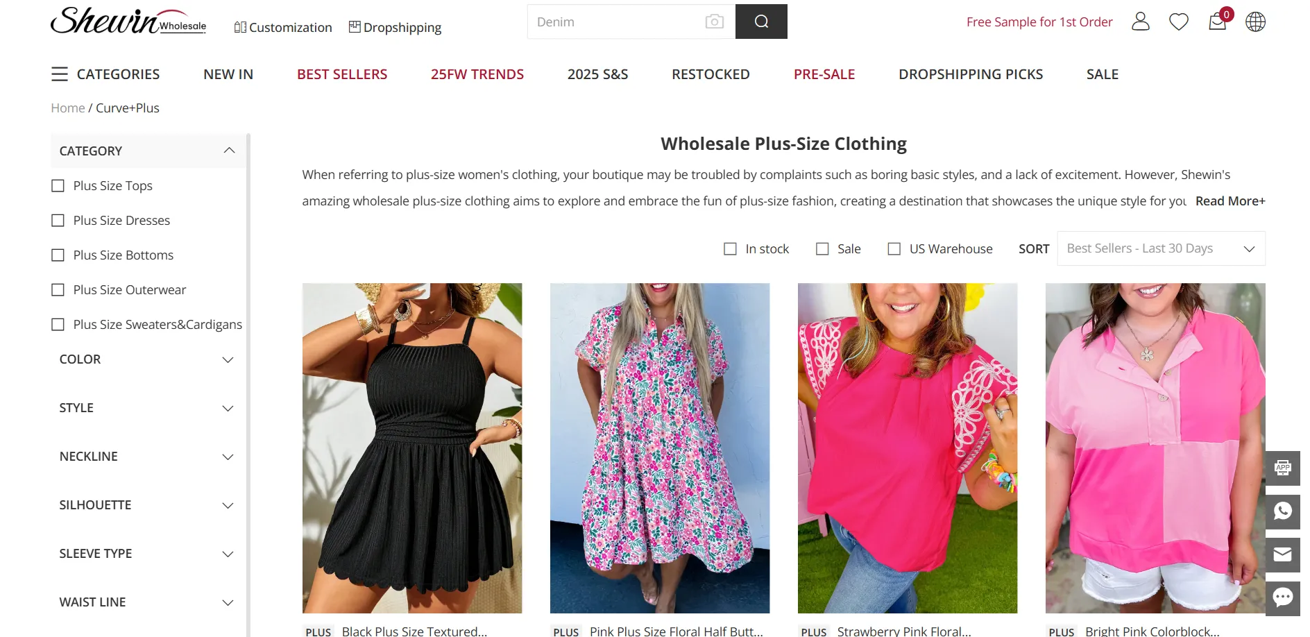 plus size clothing wholesaler shewin