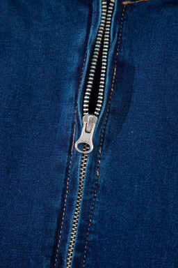 Dirty Blue Zipped Bodycon Sleeveless Denim Mini Dress