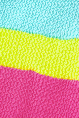 Iceland Blue Textured Colorblock One Piece Swimsuit