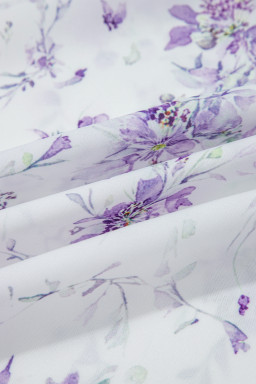 Purple Floral Print Split Neck Plus Size Top