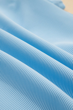 Beau Blue Flutter Sleeve Pop of Color Neckline Top and Shorts Set