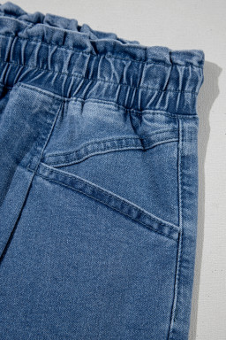 Ashleigh Blue Drawstring High Waist Casual Denim Shorts