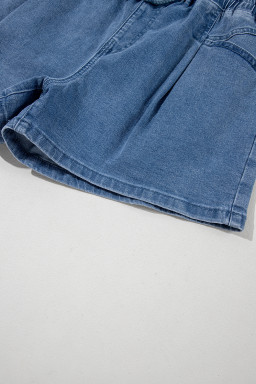 Ashleigh Blue Drawstring High Waist Casual Denim Shorts