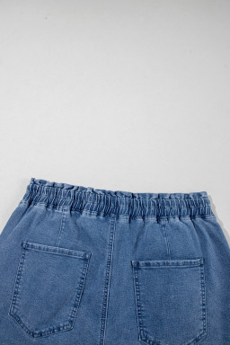 Ashleigh Blue Drawstring High Waist Casual Denim Shorts