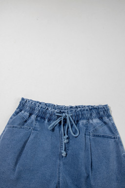 Ashleigh Blue Drawstring High Waist Casual Denim Shorts