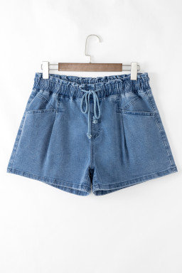 Ashleigh Blue Drawstring High Waist Casual Denim Shorts