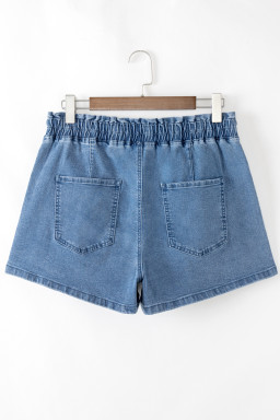 Ashleigh Blue Drawstring High Waist Casual Denim Shorts