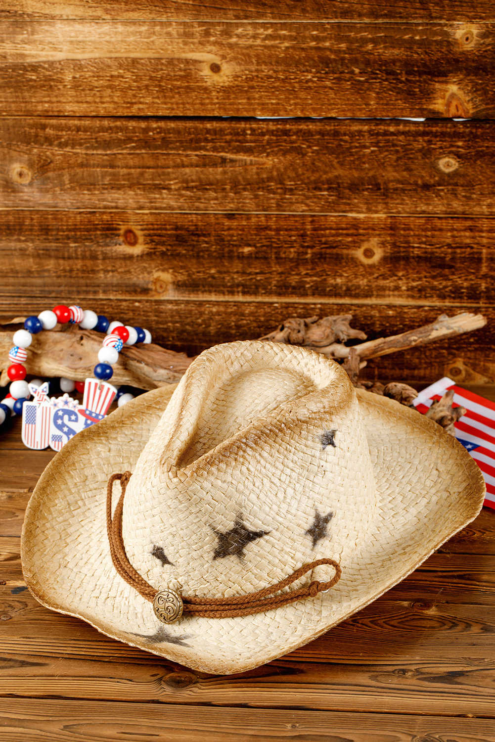 Barret de cowboy de vora ampla caqui