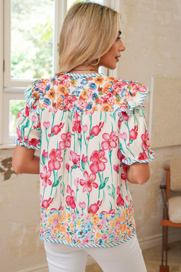 pink floral blouses supplier