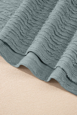 Beau Blue Casual Solid Color Textured Sleeveless Shirt