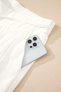 White Solid Pleated Loose Wide Leg Pants