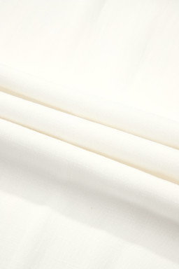 White Solid Pleated Loose Wide Leg Pants