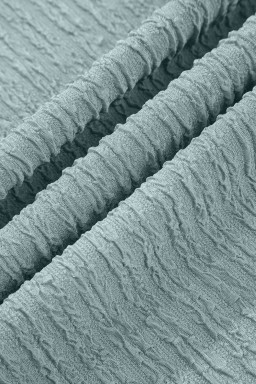 Beau Blue Casual Solid Color Textured Sleeveless Shirt