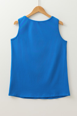 Blue Sun Graphic Summer Tank Top
