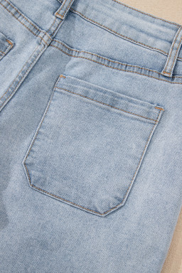 Beau Blue Light Wash High Rise Denim Shorts