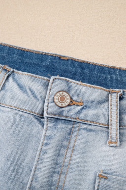 Beau Blue Light Wash High Rise Denim Shorts