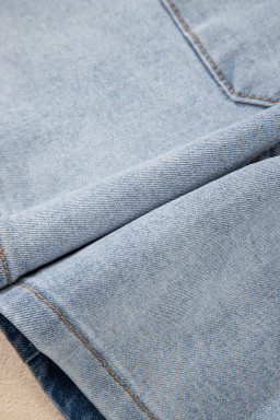 Beau Blue Light Wash High Rise Denim Shorts