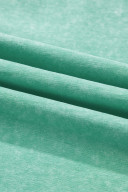 Sea Green Mineral Wash Patched Chest Pocket Tank Top