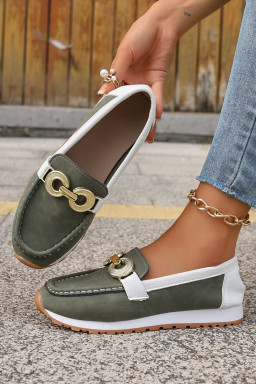 Blackish Green Stitching Patchwork Casual Shoes