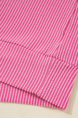 Bonbon Twist Ribbed Exposed Seam Detail Plus Size Top