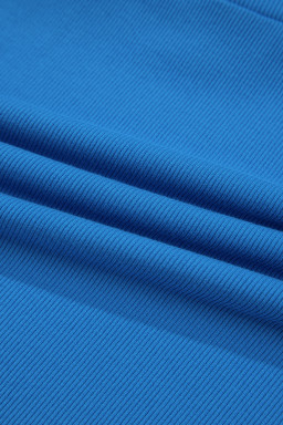 Blue A-line Draped High Waist Pocketed Lined Skort