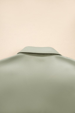 Laurel Green Plain Buttoned Collar T Shirt Dress