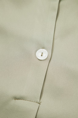 Laurel Green Plain Buttoned Collar T Shirt Dress