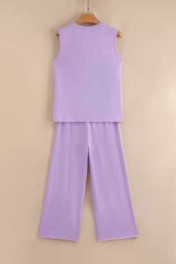 Orchid Petal Tank and Straight Loose Drawstring Pants Set
